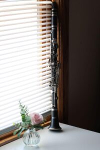 Clarinet on table